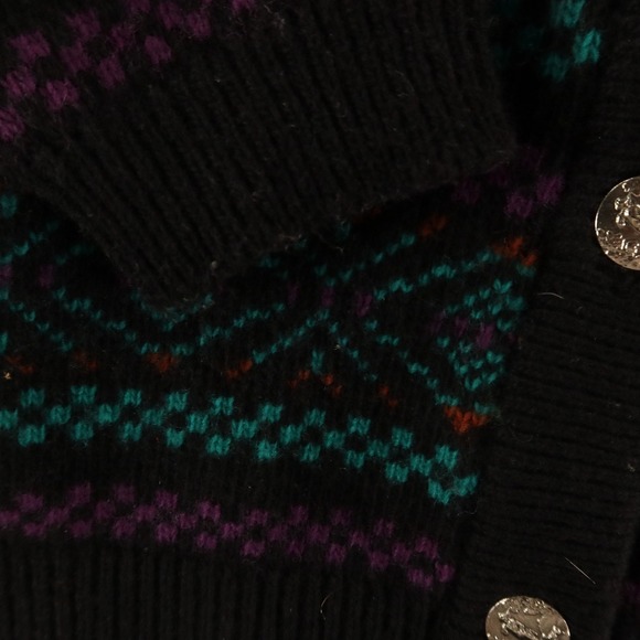 VTG Clan Douglas Sweater Womens M Fair Isle 100% Wool Scotland Tweed Cardigan - Picture 4 of 11